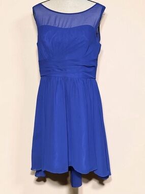 Alfred Angelo Elegant horizon Blue Chiffon Sleeveless Dress,elegant,cocktail